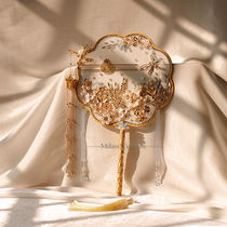 Bride fan fan fan handmade Chinese wedding fan Xiuhe clothing fan DIY material bag fan