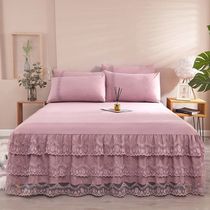 Bed skirt single piece of Han Lace Matthew Mat Cover 3-piece Mat Cover set 1 2 1 5 1 8*2 stand alone