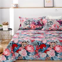 Upgraded version of pastoral flower thickened 100% cotton old coarse cloth sheet single piece three four piece cotton canvas Kang Single