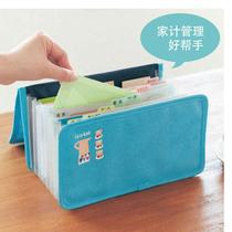 Japanese-style a5 receipt clip bill storage bag Multi-layer document bag Home storage bag a5 VAT invoice organ bag