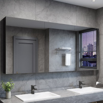  Modern minimalist bathroom mirror cabinet Bathroom mirror cabinet wall-mounted space aluminum mirror cabinet Separate bathroom locker