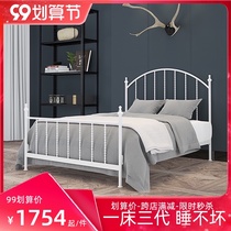 French wrought-iron beds light luxury double thickened reinforcement Iron 1 8 meters modern minimalist metal hob White