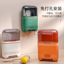 Chopstick bucket Wall-mounted dustproof chopstick basket Drain chopstick shelf Household creative chopstick tube tableware storage box