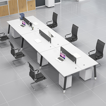 Staff desk and chair combination Computer desk Office staff four four six six eight eight people working position simple and modern