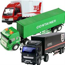 Toy trailer transport flatbed truck large city childrens truck container container truck simulation car boy