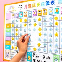 Childrens growth self-discipline table Magnetic wall stickers Reward stickers Household rewards and punishments Reward and punishment points card Primary school students good habits record table Behavior development daily punch-in table plan Kindergarten praise column