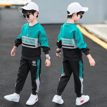 Boys spring and autumn clothes suit childrens clothes 2021 new handsome sports CUHK Tong Wei clothes trendy Korean version of the wave card