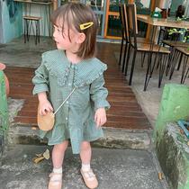 Chen big pig L mother custom girl spring dress 2020 foreign air Korean childrens skirt baby doll collar spring