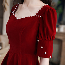 Toast dress bride 2021 new summer can usually wear a medium-long small man back door casual engagement dress female