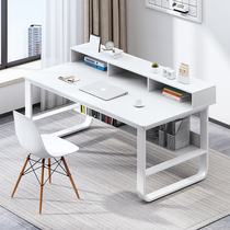 Desk bookshelf one-piece table combination Simple household primary and secondary school students writing table Bedroom learning office small table