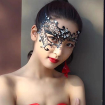 ~ half face with ancient wind side face side mysterious Chinese wind male mask with female cos party Iron art Mask Ball