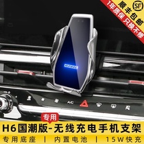 21 Haval H6 National tide version dedicated car mobile phone navigation bracket wireless charging car interior decoration Harvard modification