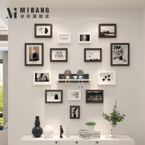 Nordic photo wall decoration non-perforated personality creative photo album background wall solid wood simple combination photo frame hanging wall stickers