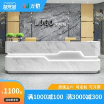 Front desk Reception desk Paint front desk imitation marble company cashier Welcome desk counter curved bar customization