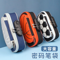 Portable pen bag stationery box large capacity code lock pencil box multi-function 2021 new popular learning supplies creative ball pen box boys and pupils children dirty resistant with lock stationery bag