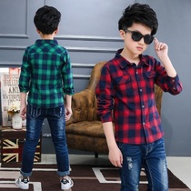Boy Casual Plaid Shirt Fashion Pure Cotton CUHK Child Loose Inner Lap Shirt Baby Foreign Air Spring Jacket Tide