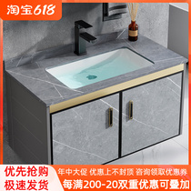 Balcony wall-mounted washbasin cabinet Composition small family type toilet ceramic washbasin Home integrated wash table pool