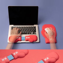 Original boxing keyboard hand holder silicone cushion wrist Mouse Pad notebook keyboard hand guard pad comfortable palm rest wrist support office slow rebound keyboard pad wrist pillow 3D chest electric sports cute
