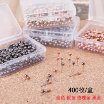 Large 200 set spherical gold silver pushpin Pin Pin round ball needle Cork office fixed short nail