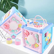 Baby hand beat drum Baby music beat drum Hexahedron early education puzzle rechargeable childrens toy 1 year old 6 months