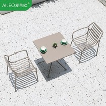 Outdoor table and chair outdoor restaurant coffee milk tea shop net red chair small table and chair iron outdoor chair furniture one table and two chairs