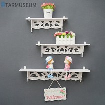 Wall shelf bookshelf simple modern background wall wall shelf bedroom wall hanging wall decoration Wall Wall free of hole
