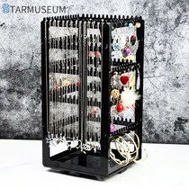 Earrings shelf display rack household storage hanging necklace earrings earrings multi-layer rotating large capacity transparent jewelry box