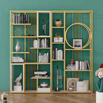 Nordic iron shelf modern simple living room creative floor Net red bookshelf screen partition light luxury