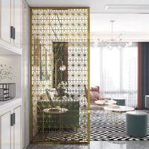 Stainless steel brushed titanium laser hollow partition screen rose gold metal custom grate new Chinese style can be customized