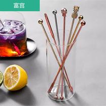 Nordic ins304 stainless steel coffee mixing rod creative Flamingo mixing spoon fruit milk tea beverage mixing rod