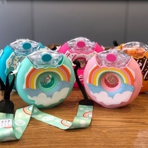 Bagel kettle large explosion with lid straw cup School drinking cup Kindergarten thermos Portable childrens donuts