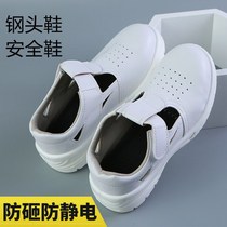 Factory anti-static sandals safe summer white steel head anti-smashing clean shoes food labor insurance electronic factory