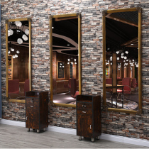 Hair mirror net red retro barber shop mirror makeup single mirror frame Hair salon fitting mirror hanging mirror Hair salon special