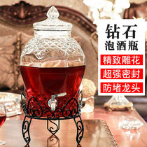 Bubble wine bottle with faucet Glass bottle Sealed tank Enzyme barrel Pickle bottle Wine ginseng fermenter Empty bottle