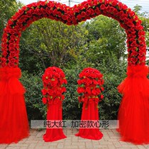 Wedding arch flower door Wedding outdoor rural outdoor door wreath flower rack romantic happiness door wedding new