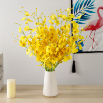 Dancing orchid flower set European fake flower dry bouquet home living room table TV cabinet decorative floral ornaments