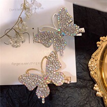 Side ins Rhinestone pearl hair card small clip headdress hairpin net red 2021