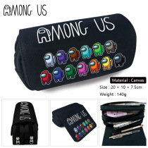 Space Wolf Killing Amongus Creative Cartoon Student Boy Fashion Pen Bag Perimeter Pen Pocket Space Wolverine Kill Canvas Pen Box for students Cartoon Pencil Case Lead Pencil Case