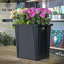 Wakeup Bucket Deep Water Flowers Silo Plastic Raised Flower Barrel Square Flower flower Shop Special vase Aacrylic Transparent for home