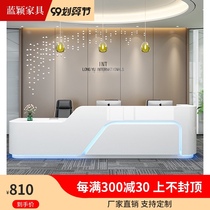 Front desk reception desk company front desk paint paint front desk curved bar desk beauty salon cashier counter welcome bar
