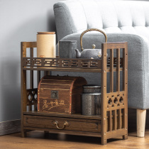 Desktop cup holder small tea table Bogul frame solid wood purple sand pot tea set rack tea pot storage rack