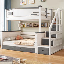 Bunk bed bunk bed solid wood childrens bed rubber wood high and low bed small apartment bunk bed two-story bed sub-mother bed