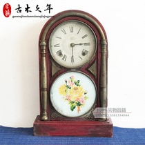 Feng Chi Tang#Old clock Old object 80s vintage winding second-hand old table clock Folk old object nostalgic collection