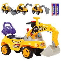 Children can sit on people can ride electric excavator four-wheel excavator torsion car taxi engineering vehicle with light music
