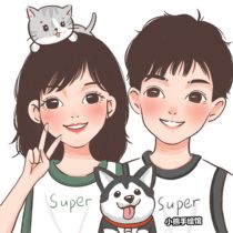 q version Katong comic lovers custom design cute wax pen pattern wedding soft cute live-action plotter head portrait