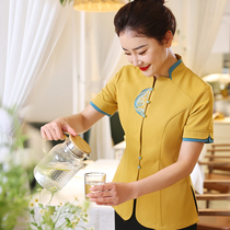 Hotel Workwear Summer Clothing Short Sleeves Chinese Restaurant Hotel Waiter Fire Pot Shop Front Desk Catering Customized Clothing Women