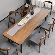 Solid wood tea table and chairs Composition Leisure tea table log tea House Tea Table Minima Modern Tea Art Table Office Clubhouse