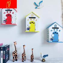 Rural style home wall decoration wooden mailbox school kindergarten mailbox opinion box letter box house type storage box