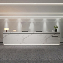Company Front Desk Marbled Painted Front Desk Simple Modern Welcome Bar Hotel Hall Cashier Custom
