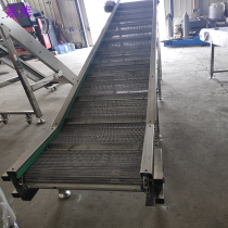 Stainless steel mesh belt conveyor High temperature antirust drying heat dissipation conveyor belt Vegetable cleaning baffle hoist